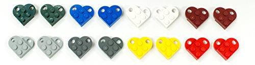 Parts/Elements - Accessories Lego Hearts - Lot of 16 Complete Hearts in 8 Colors